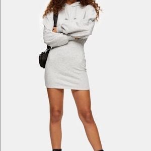 NWT Topshop Hooded Mini Dress Size 6 Gray